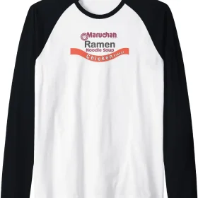 Maruchan Ramen Noodle Soup Chicken Flavor Logo Raglan Baseball Tee