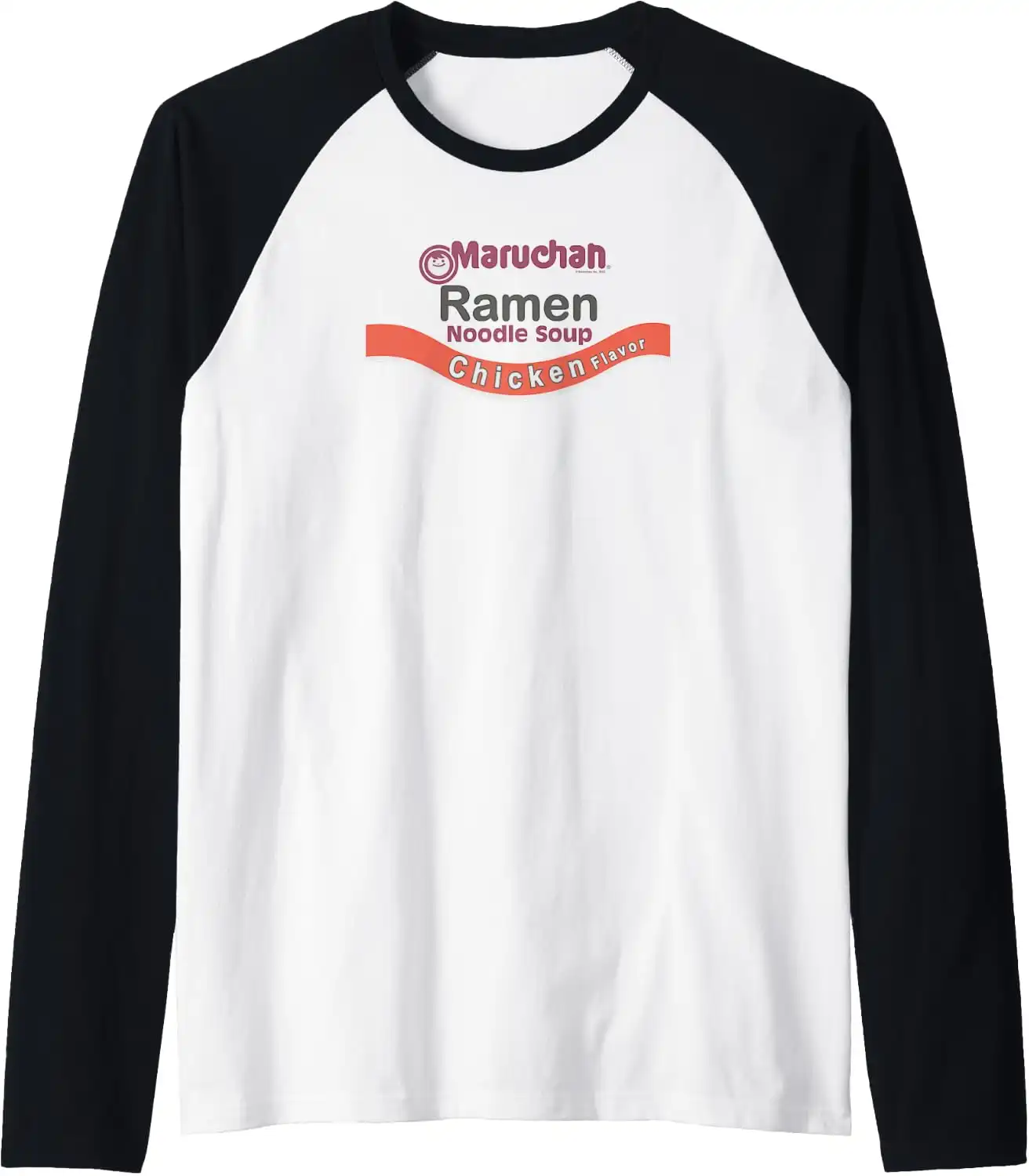 Maruchan Ramen Noodle Soup Chicken Flavor Logo Raglan Baseball Tee