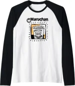 Maruchan Instant Lunch Ramen Cup Crayon Drawing Logo Raglan Baseball Tee