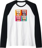 Maruchan Instant Lunch Ramen Cups Pop Art Painting Raglan Baseball Tee