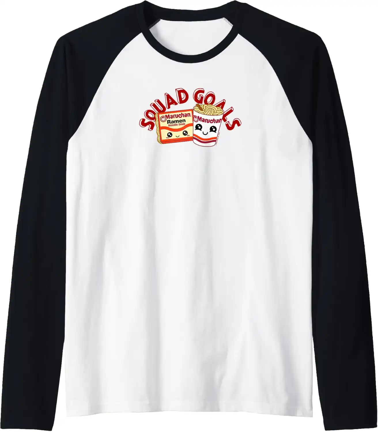 Maruchan Instant Lunch Squad Goals Noodle Friendship Kawaii Raglan Baseball Tee