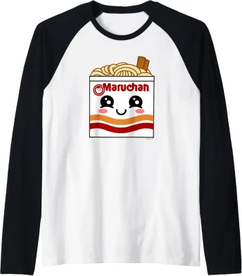 Maruchan Instant Lunch Kawaii Ramen Cup Logo Raglan Baseball Tee