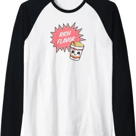 Maruchan Instant Lunch Rich Flavor Cute Noodle Cup Logo Raglan Baseball Tee