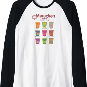 Maruchan Instant Lunch Noodle Cup Flavors Colour Pop Raglan Baseball Tee