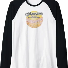 Maruchan Ramen Noodle Soup Chicken Flavor Vintage Logo Raglan Baseball Tee