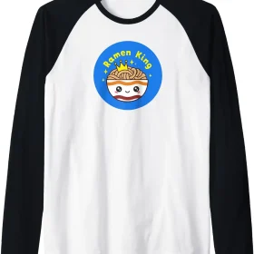 Maruchan Instant Lunch Cute Kawaii Ramen King Bowl Logo Raglan Baseball Tee