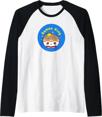 Maruchan Instant Lunch Cute Kawaii Ramen King Bowl Logo Raglan Baseball Tee