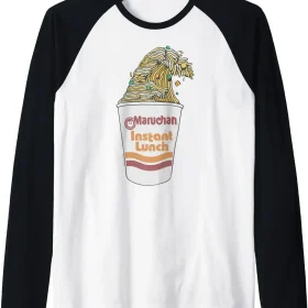 Maruchan Instant Lunch Ramen Cup Noodle Wave Logo Raglan Baseball Tee