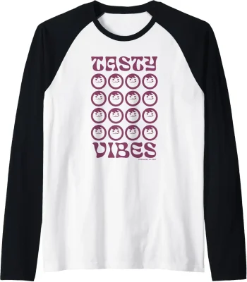 Maruchan Instant Lunch Groovy Tasty Vibes Grid Logo Raglan Baseball Tee