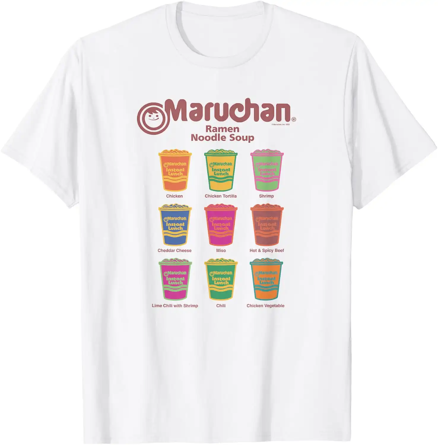 Maruchan Instant Lunch Noodle Cup Flavors Colour Pop T-Shirt
