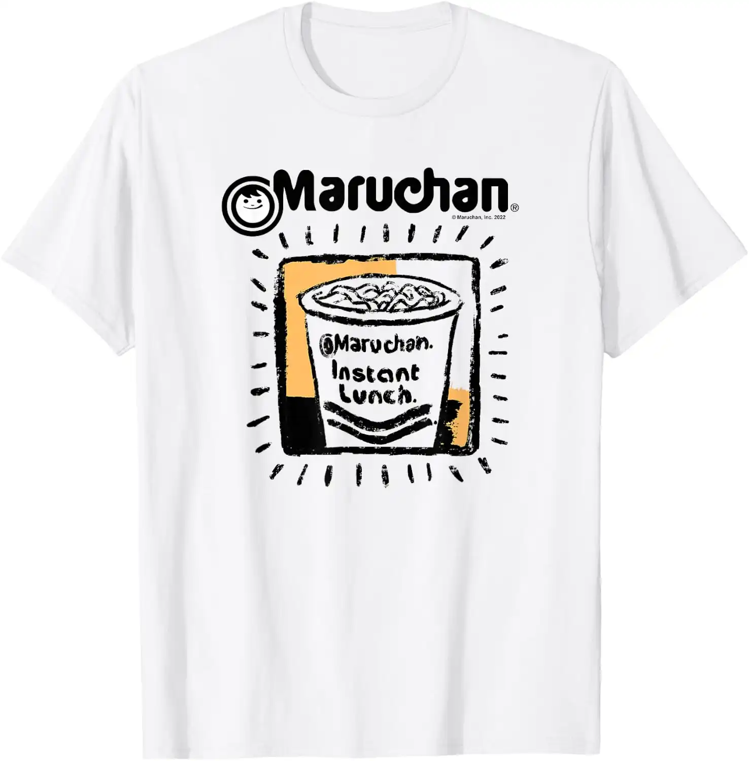 Maruchan Instant Lunch Ramen Cup Crayon Drawing Logo T-Shirt