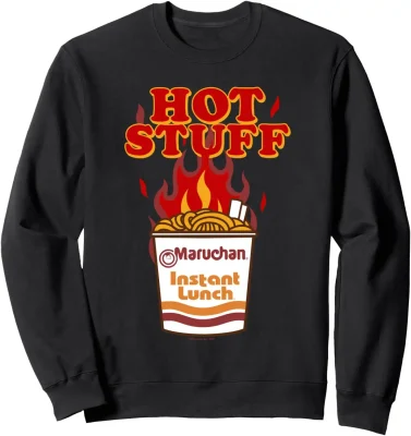 Maruchan Instant Lunch Hot Stuff Flaming Noodles Retro Shot Sweatshirt