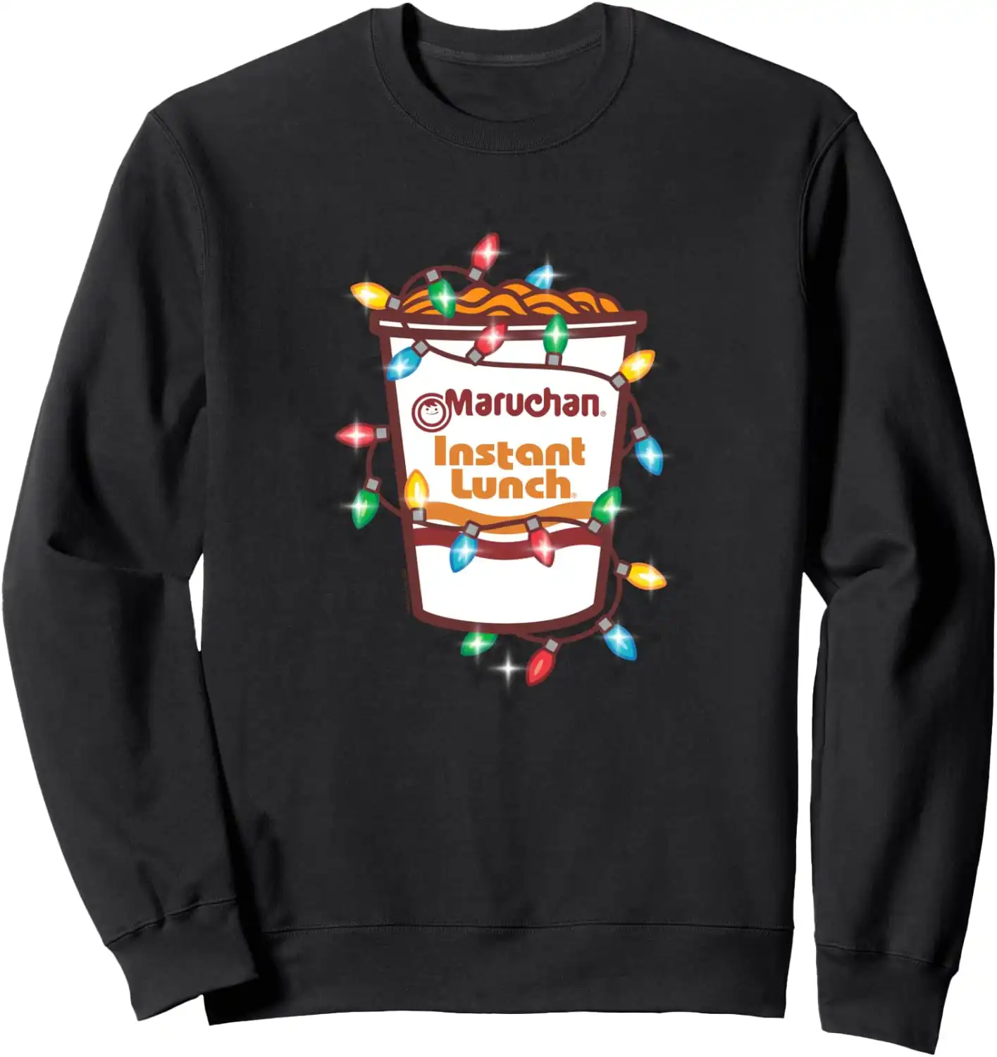Maruchan Christmas Lights Holiday Season Reman Cup Logo Sweatshirt