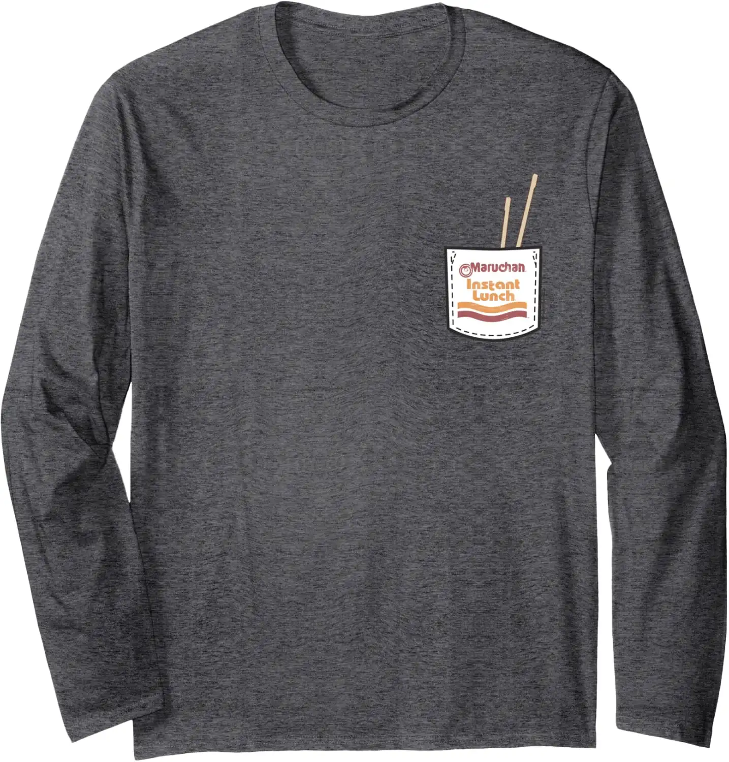 B10dozAUMKL__CLa_2140_2000_A1keG6-xL_png_0_0_2140_20000_0_0_0_2140_0_2000_0_AC_SL1500__png Maruchan Instant Lunch Pocket Chop Sticks Long Sleeve T-Shirt - Image 1