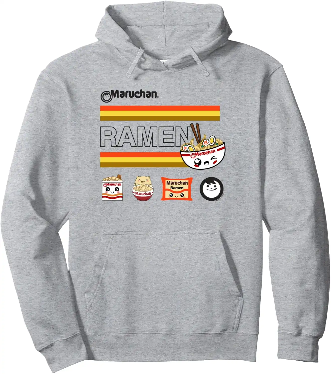 Maruchan Ramen Cute Anime Faces Logo Pullover Hoodie