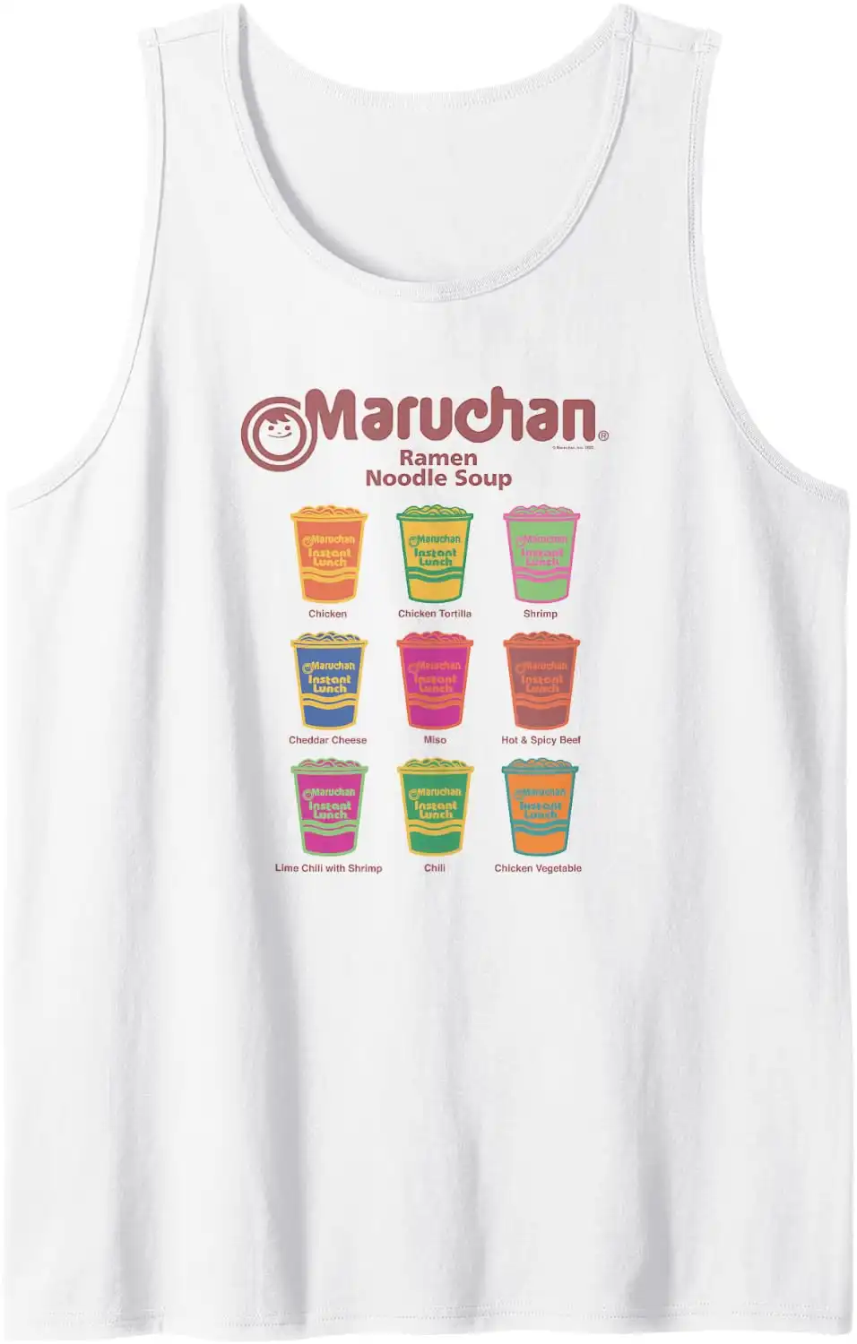 Maruchan Instant Lunch Noodle Cup Flavors Colour Pop Tank Top