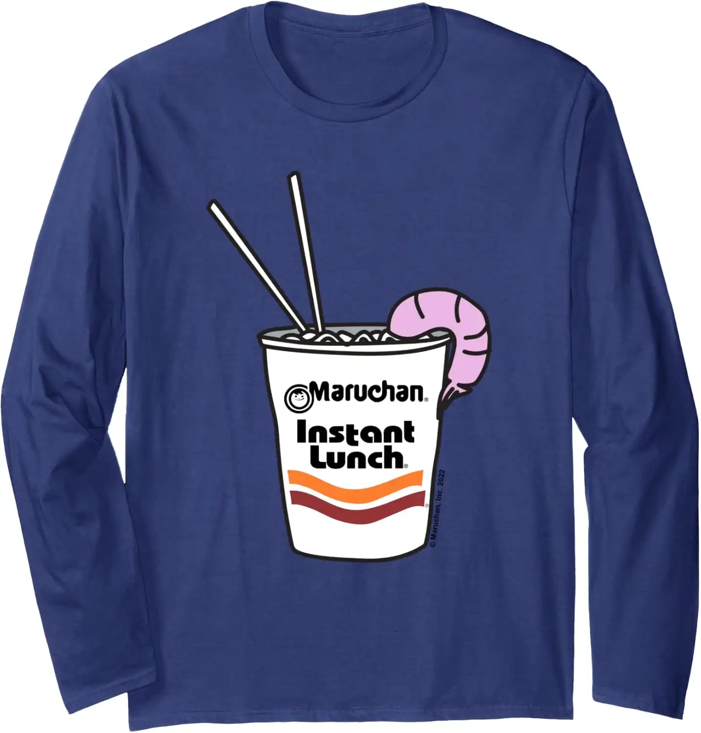 Maruchan Instant Lunch Ramen Cup Drawing Shrimp Logo Long Sleeve T-Shirt