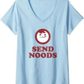 Maruchan Instant Lunch Send Noods Happy Face Logo V-Neck T-Shirt
