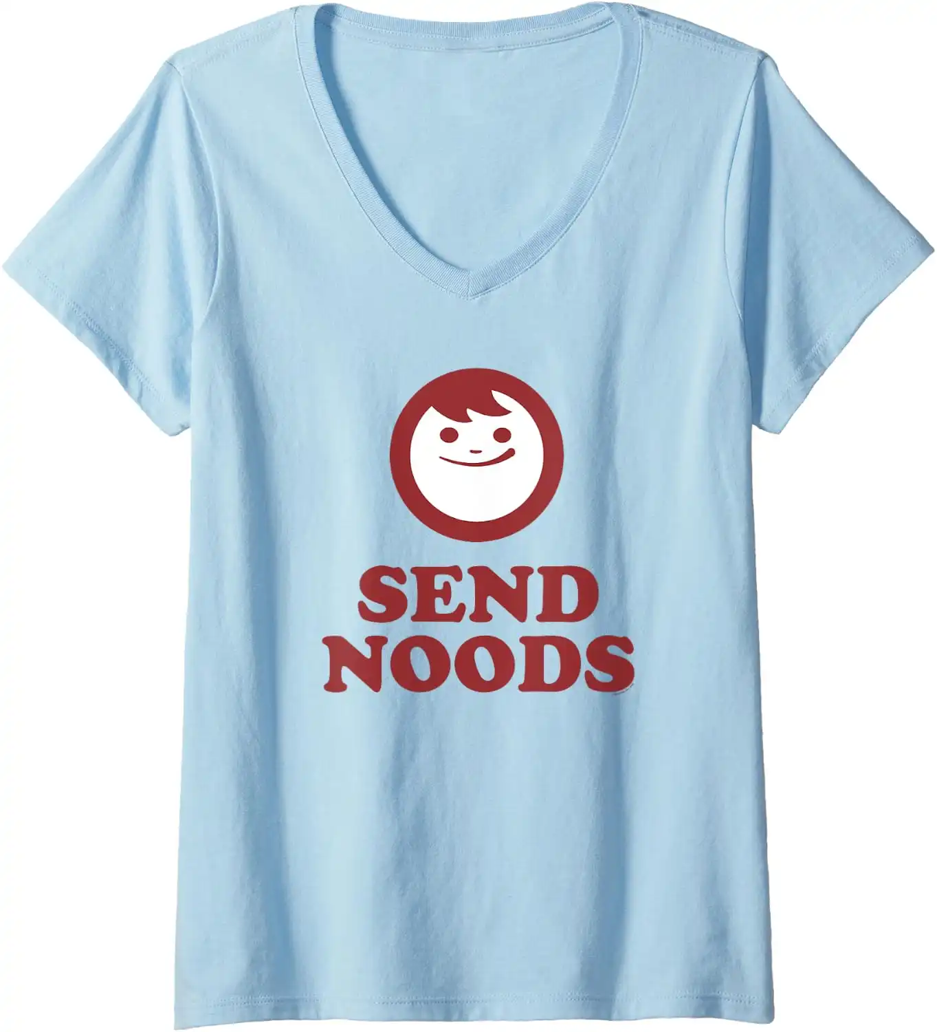 Maruchan Instant Lunch Send Noods Happy Face Logo V-Neck T-Shirt
