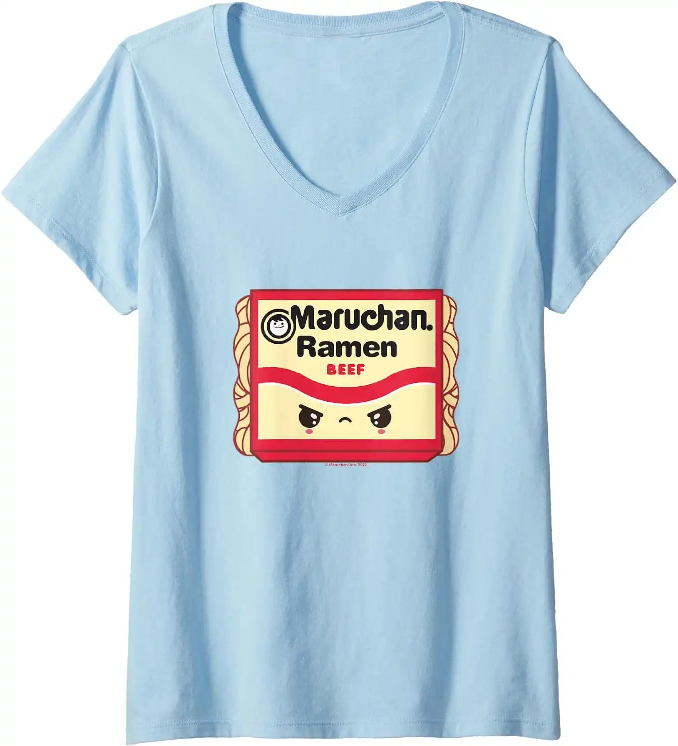 Maruchan Ramen Beef Flavor Angry Kawaii Package V-Neck T-Shirt