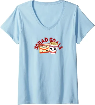 Maruchan Instant Lunch Squad Goals Noodle Friendship Kawaii V-Neck T-Shirt