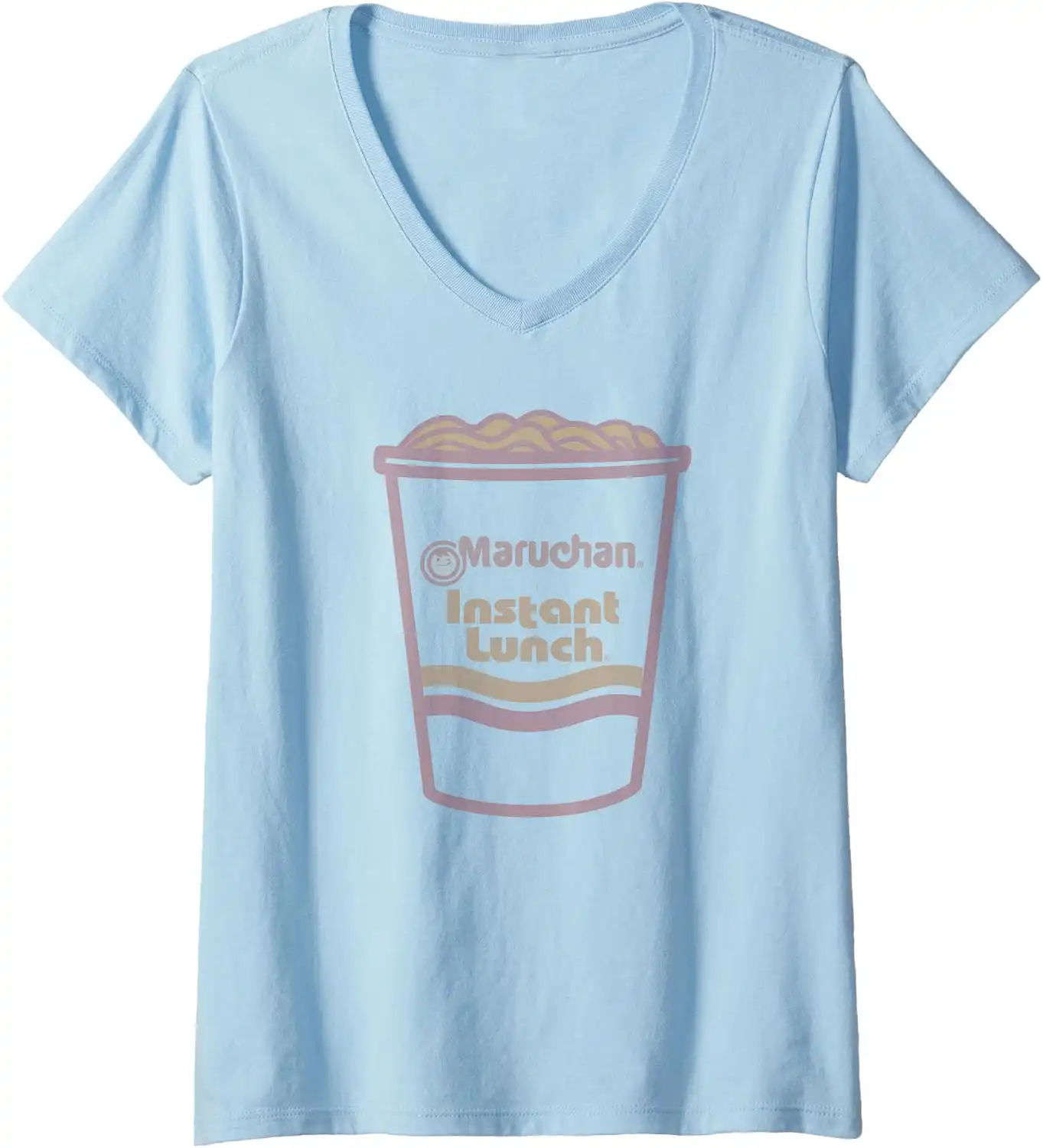 Maruchan Instant Lunch Ramen Cup Distressed Logo V-Neck T-Shirt