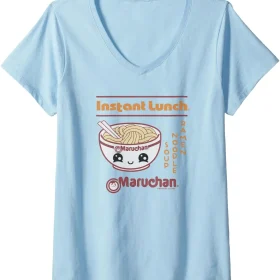 Womens Maruchan Happy Bowl of Noodles Instant Lunch Poster V-Neck T-Shirt