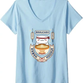 Maruchan Instant Lunch Kawaii Cat Ramen Noodle Bowl V-Neck T-Shirt