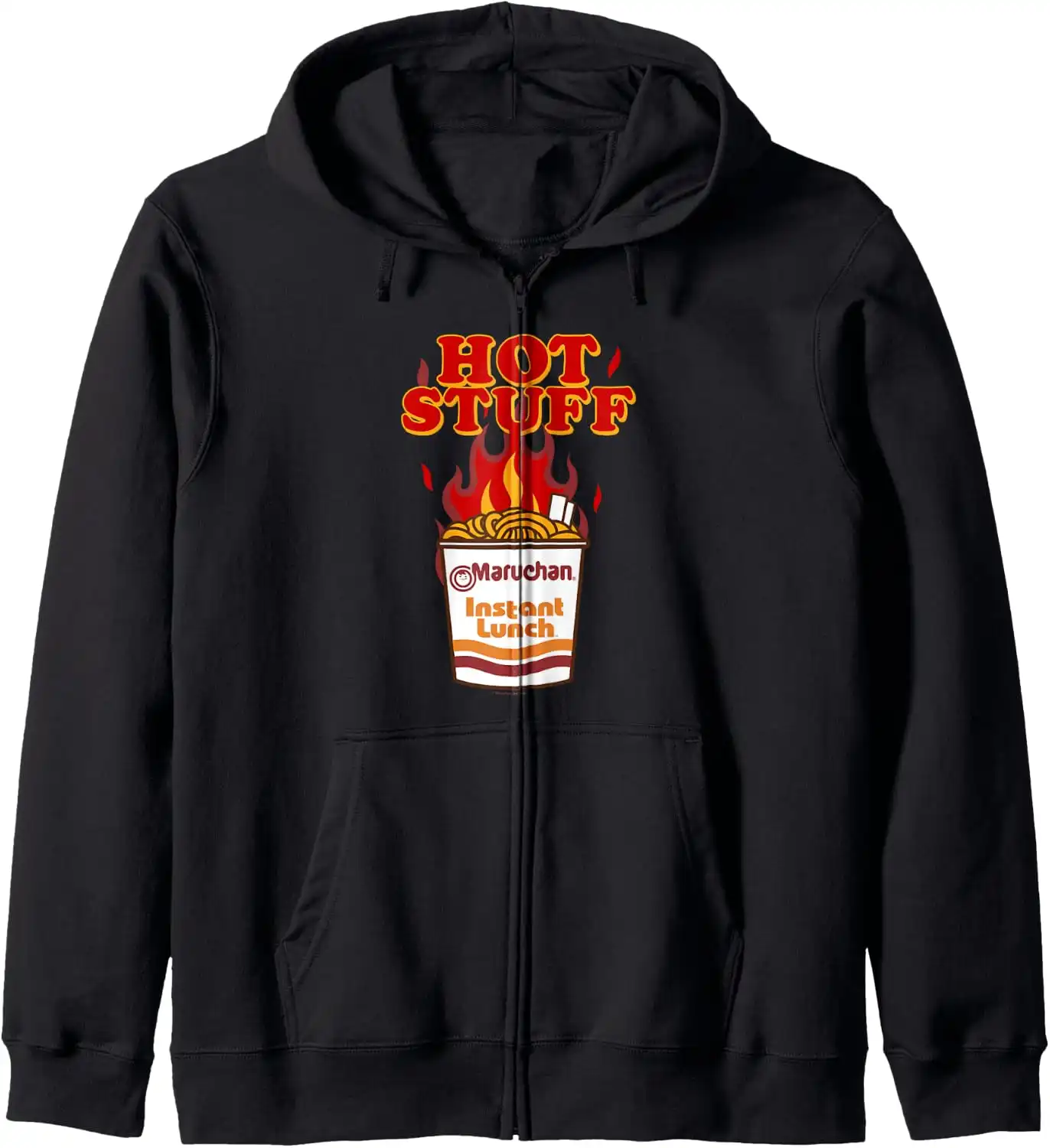 Maruchan Instant Lunch Hot Stuff Flaming Noodles Retro Shot Zip Hoodie