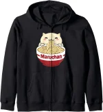 Maruchan Instant Lunch Cute Cat Ramen Bowl Logo Zip Hoodie