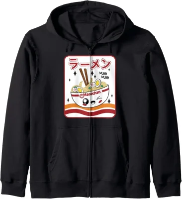 Maruchan Instant Lunch Kawaii Katakana Ramen Bowl Portrait Zip Hoodie