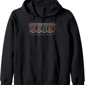 Maruchan Instant Lunch Multi Cups Colorful Line Art Zip Hoodie