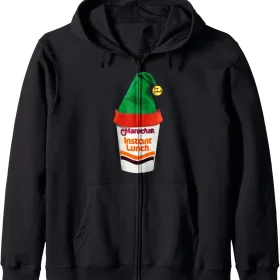 Maruchan Ramen Cup Christmas Elf Hat Zip Hoodie