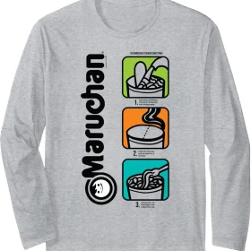 Maruchan Instant Lunch Cooking Directions Icons Long Sleeve T-Shirt