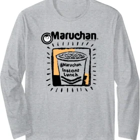 Maruchan Instant Lunch Ramen Cup Crayon Drawing Logo Long Sleeve T-Shirt
