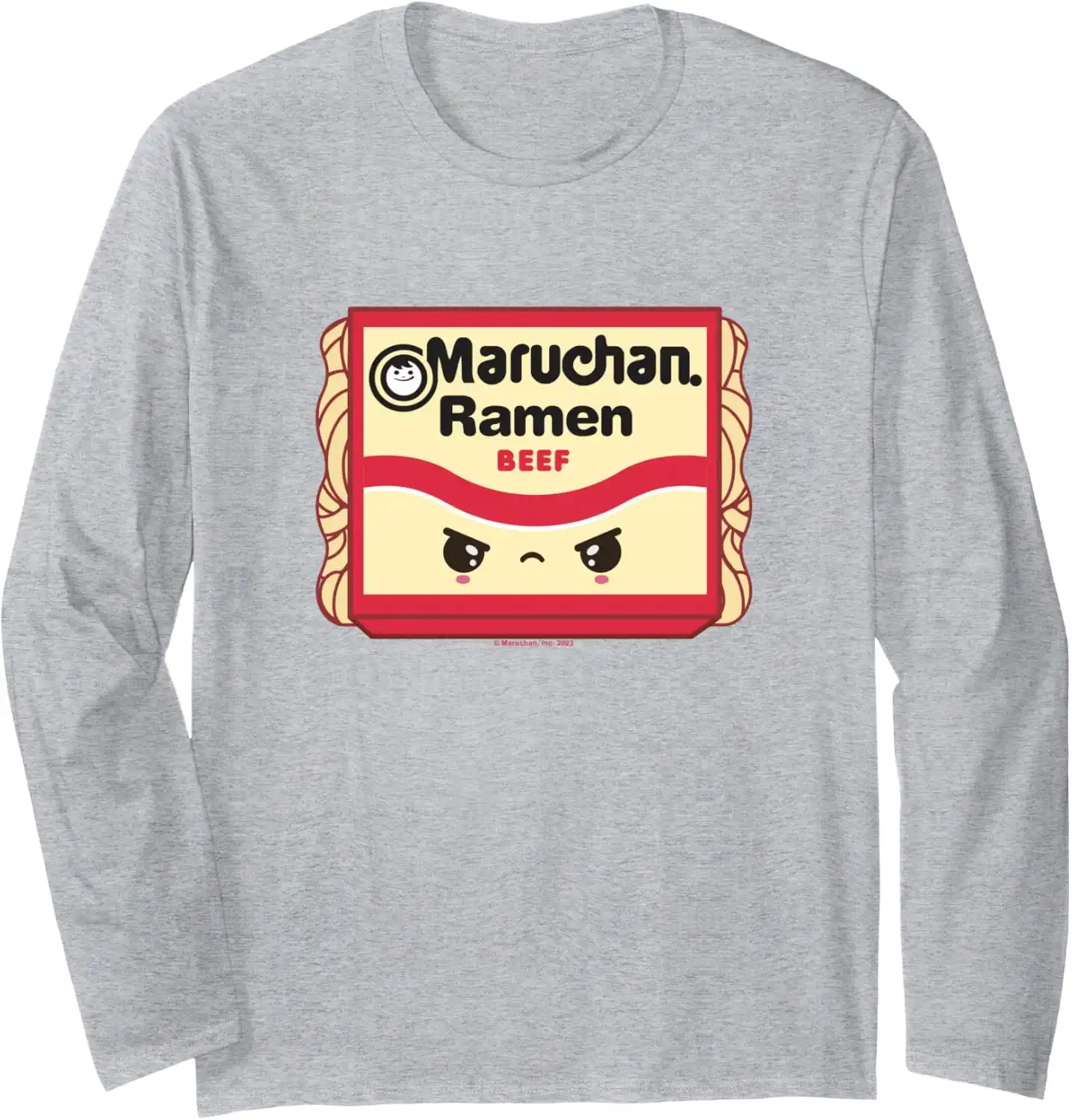 Maruchan Ramen Beef Flavor Angry Kawaii Package Long Sleeve T-Shirt