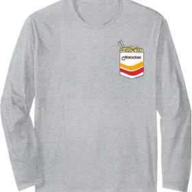 Maruchan Instant Noodles Faux Pocket Logo Long Sleeve T-Shirt