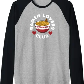 Maruchan Instant Lunch Ramen Lovers Club Cute Logo Raglan Baseball Tee