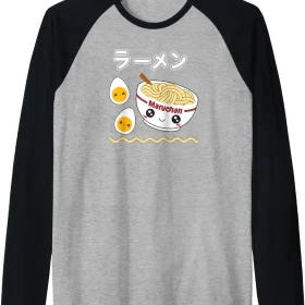 Maruchan Instant Lunch Cute Ramen Japanese Style Logo Raglan Baseball Tee