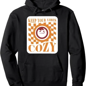 Maruchan Keep Your Vibes Cozy Checker Smiley Face Logo Pullover Hoodie