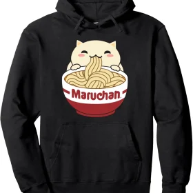 Maruchan Instant Lunch Cute Cat Ramen Bowl Logo Pullover Hoodie