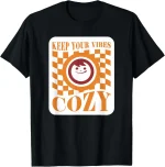 Maruchan Keep Your Vibes Cozy Checker Smiley Face Logo T-Shirt