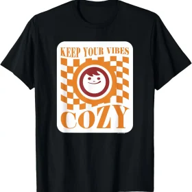 Maruchan Keep Your Vibes Cozy Checker Smiley Face Logo T-Shirt