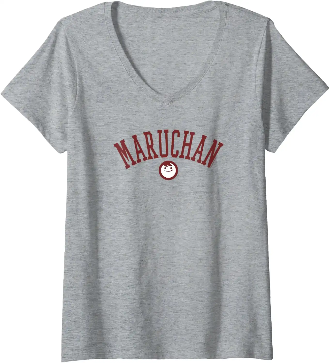 Maruchan Uni Style Classic Happy Face Logo V-Neck T-Shirt