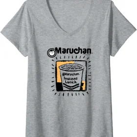 Maruchan Instant Lunch Ramen Cup Crayon Drawing Logo V-Neck T-Shirt