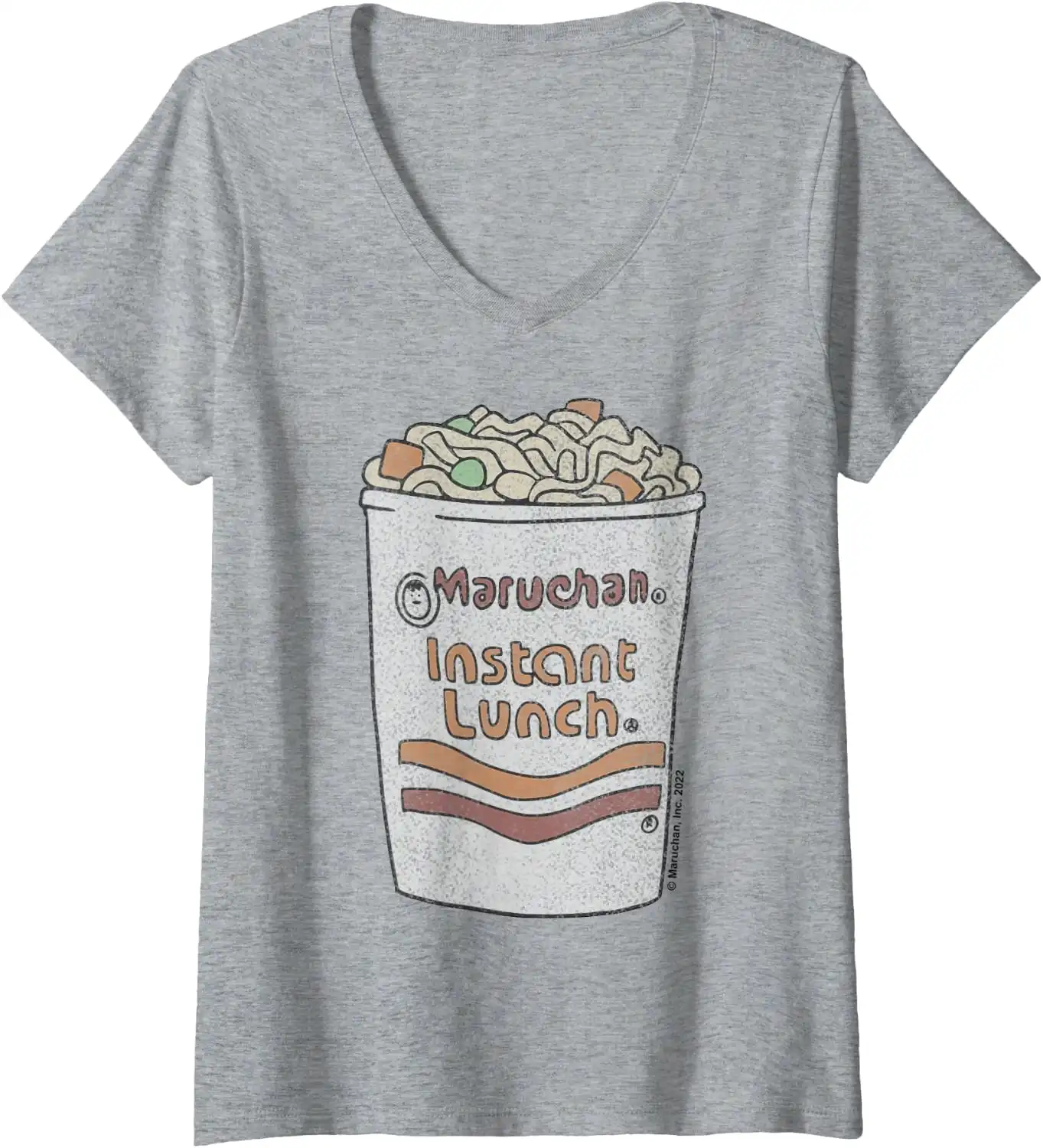 Women's Maruchan Instant Lunch Ramen Cup Drawing Logo V-Neck T-Shirt