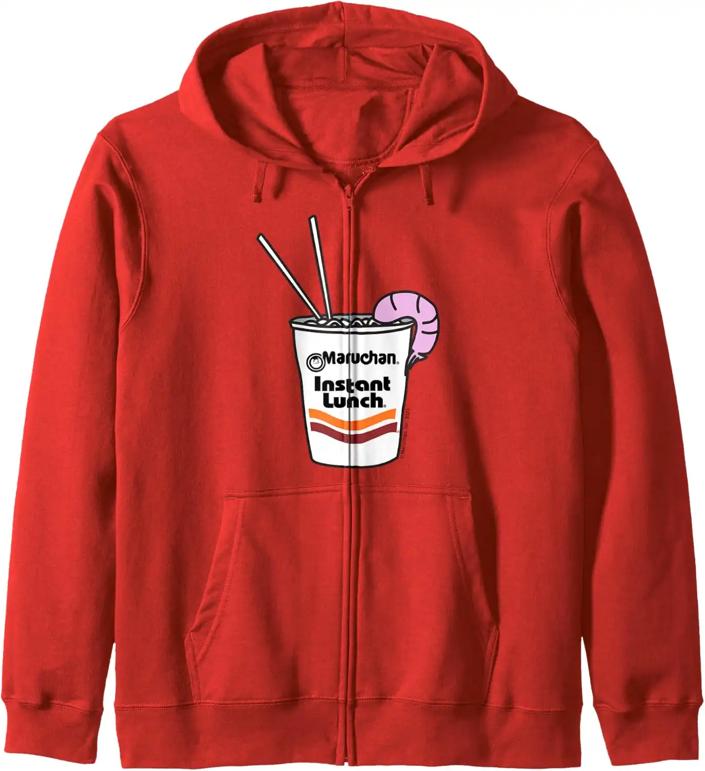Maruchan Instant Lunch Ramen Cup Drawing Shrimp Logo Zip Hoodie