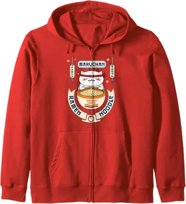 Maruchan Instant Lunch Kawaii Cat Ramen Noodle Bowl Zip Hoodie