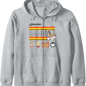 Maruchan Ramen Cute Anime Faces Logo Zip Hoodie