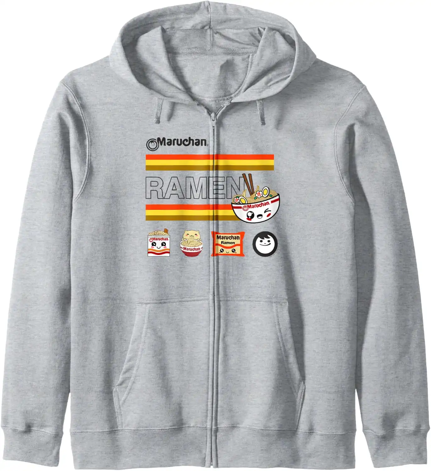 Maruchan Ramen Cute Anime Faces Logo Zip Hoodie